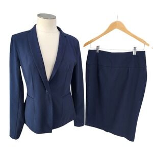 Venus Skirt Suit Set Office Vixen Navy Blue Work Office Professional Chic Size 8
